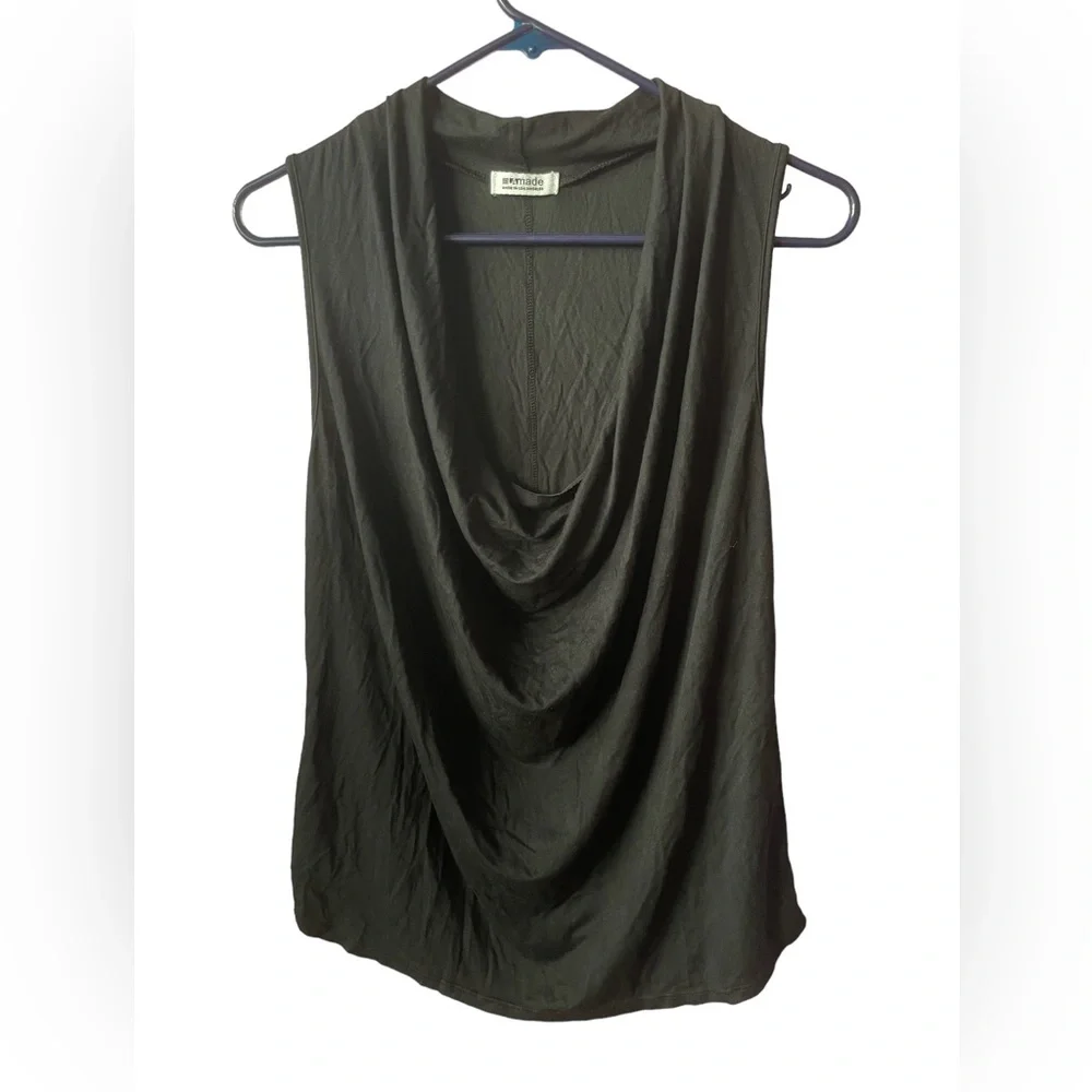 LAMADE black short sleeve cowl neck blouse size S - Picture 1 of 4